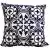 Embroidered Peranakan Tile Cushion Cover (Navy)