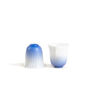 Blue Dye Flower-Rimmed Cup (Set of 2)