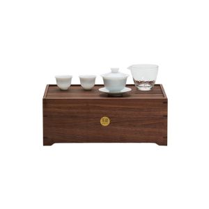 Tea Table + Tea Set (Black Walnut Wood)